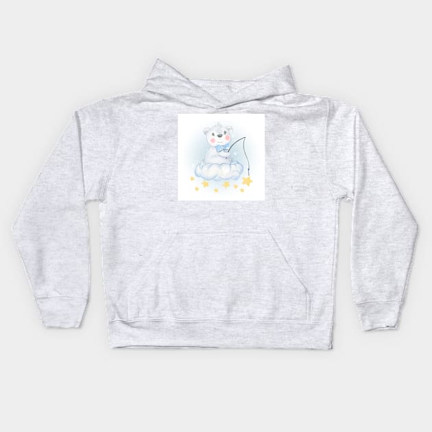 wallpaper Bear Kids Hoodie by Hashop